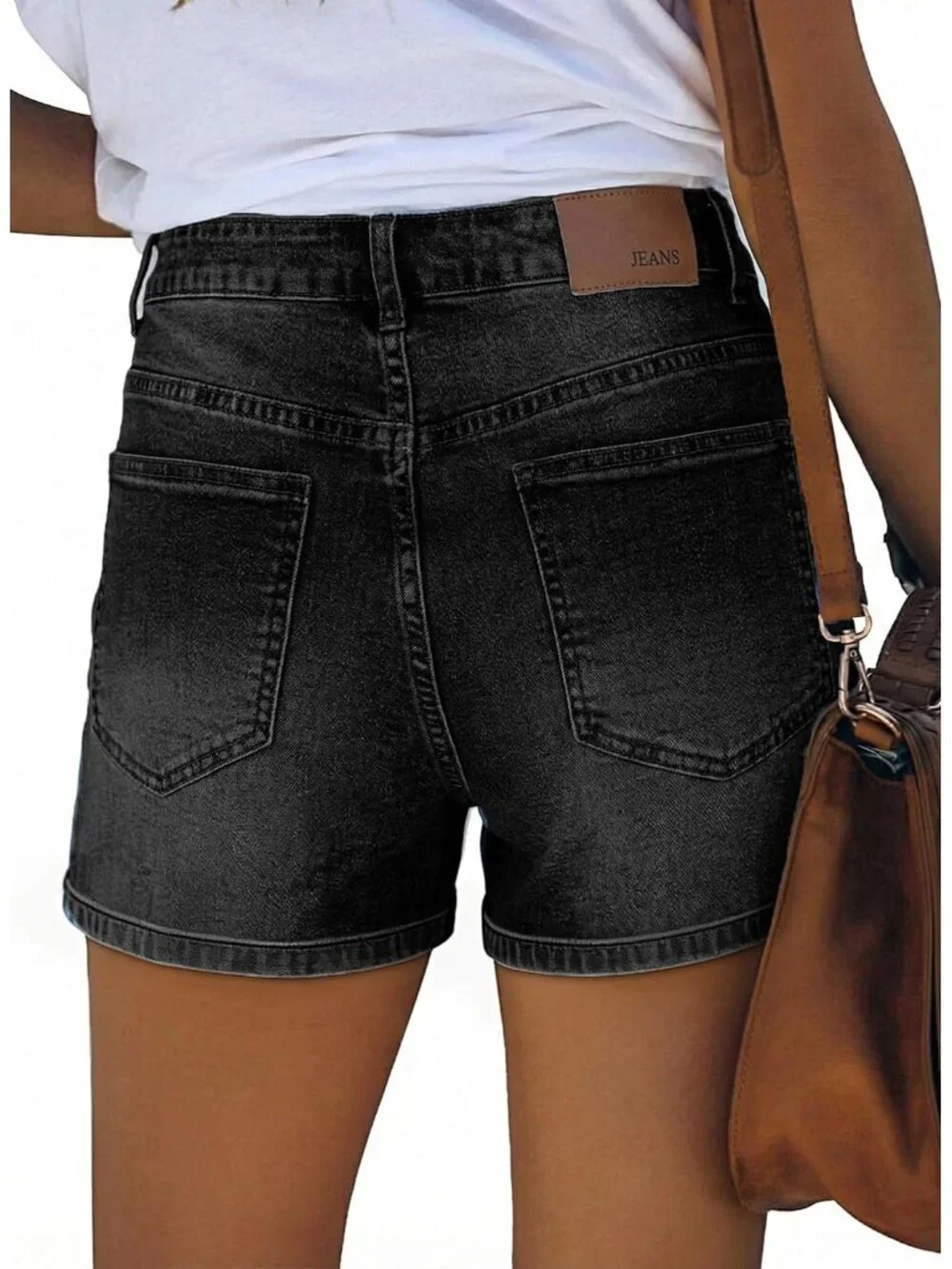 Women's  black Summer Comfortable Stretchy Denim Casual Hot Short Jort Jean